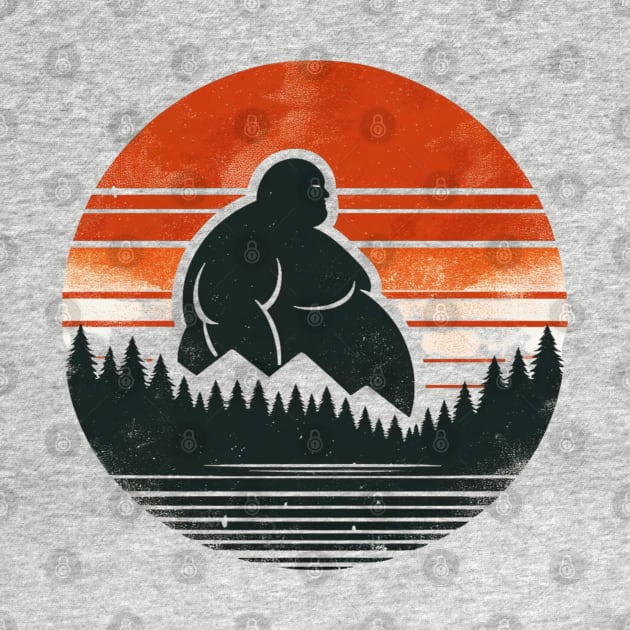 Fat Guy Sunset | Large Man Funny Sunset and Mountains Outdoors by blueduckstuff